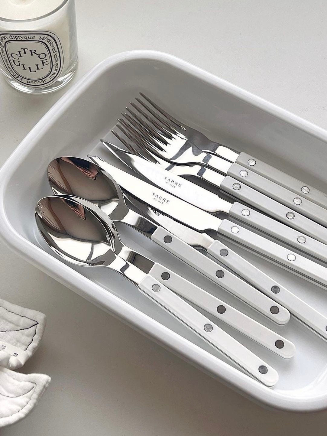 Sabre Paris Bistrot Shiny Flatware - White