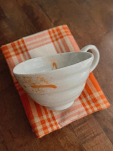 Fysm Color Hand-crafted Latte Cup - Splattered Orange