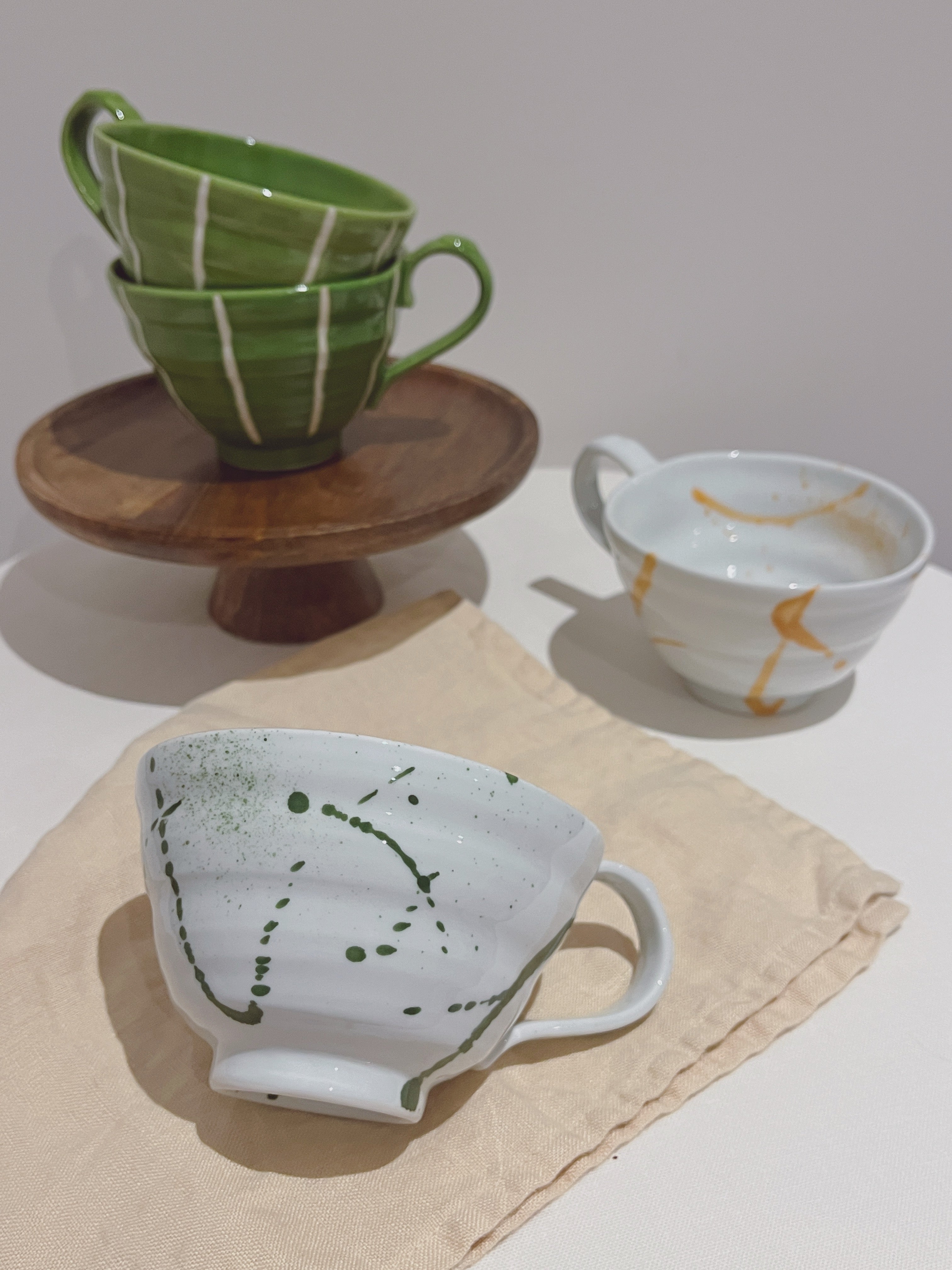 Fysm Color Hand-crafted Latte Cup - Splattered Green