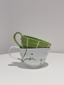 Fysm Color Hand-crafted Latte Cup - Splattered Green