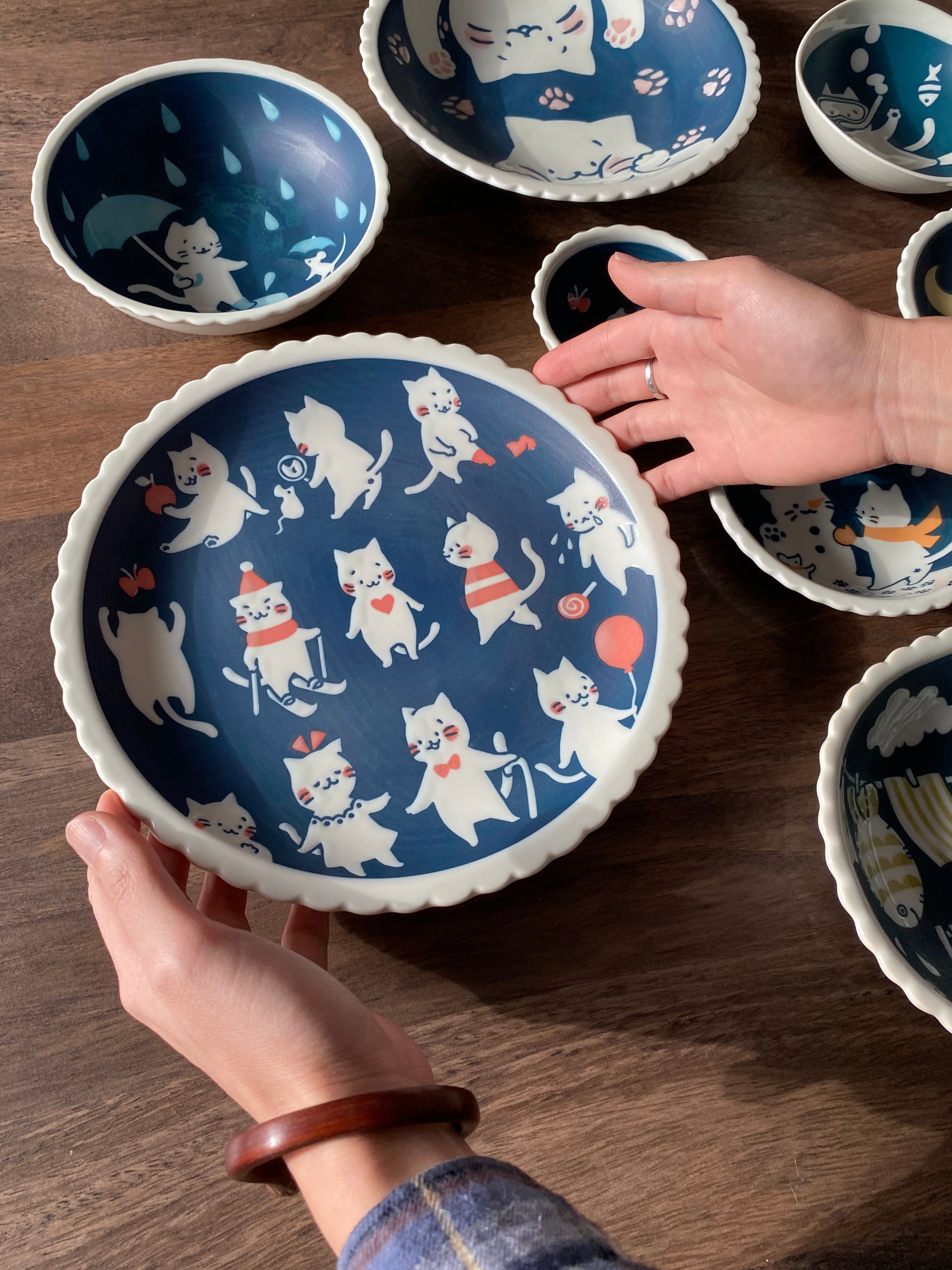 Mino Ware Cat's Holiday Series Tableware