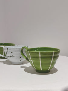 Fysm Color Hand-crafted Latte Cup - Splattered Green