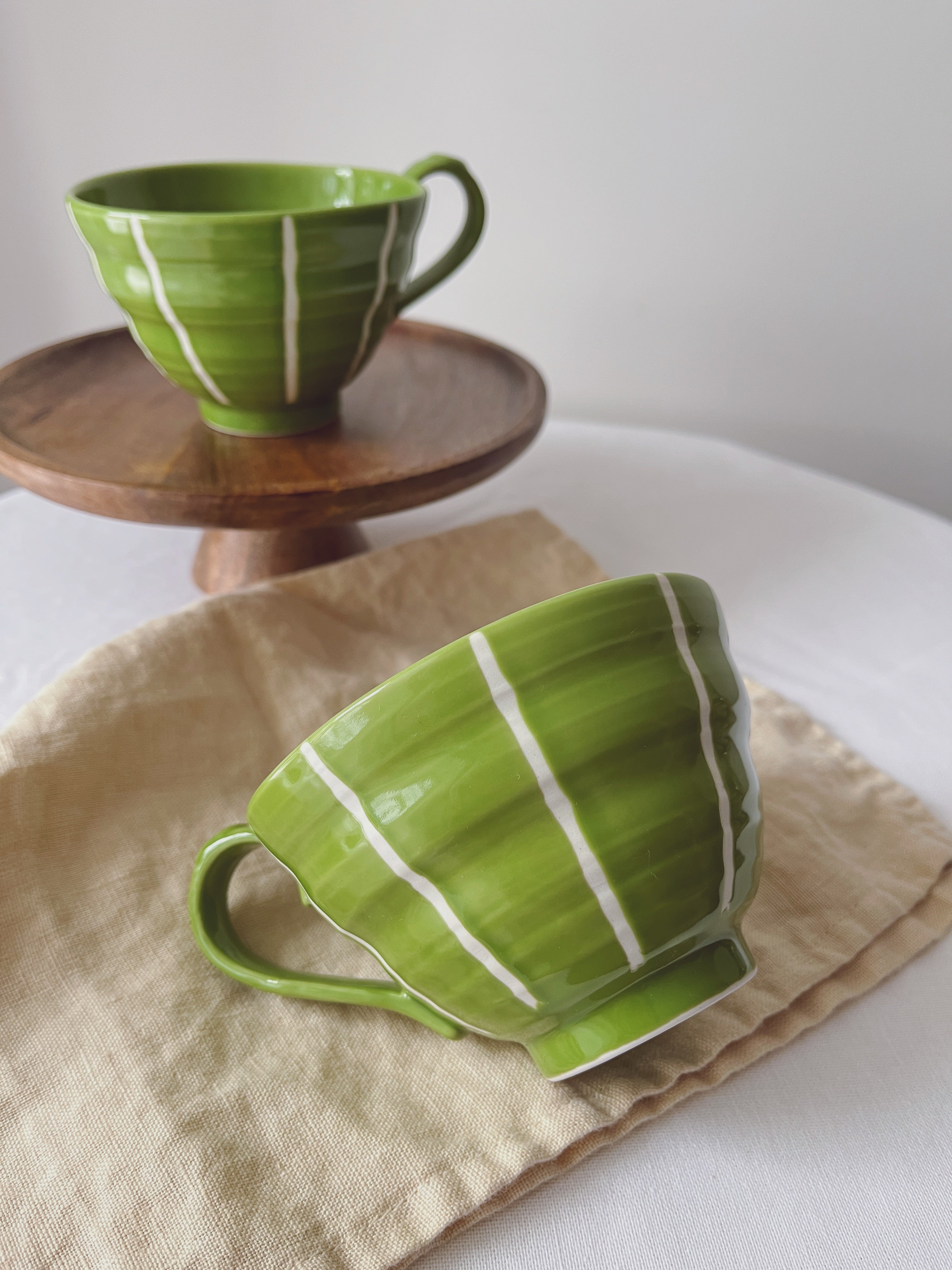 Fysm Color Hand-crafted Latte Cup - Green