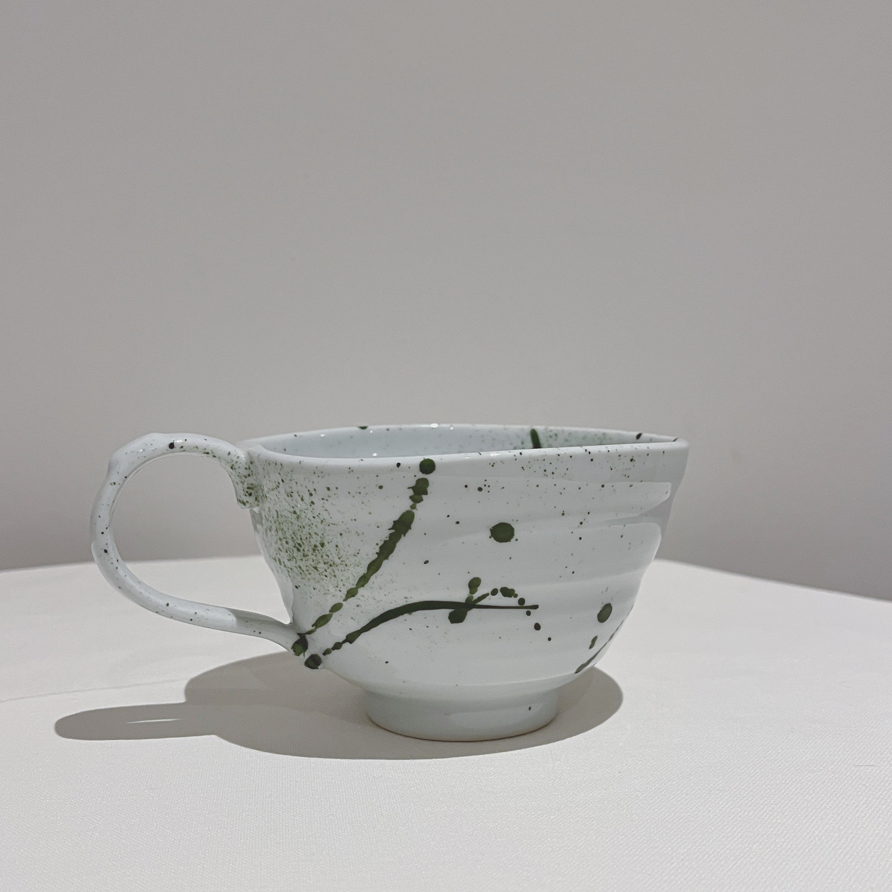 Fysm Color Hand-crafted Latte Cup - Splattered Green