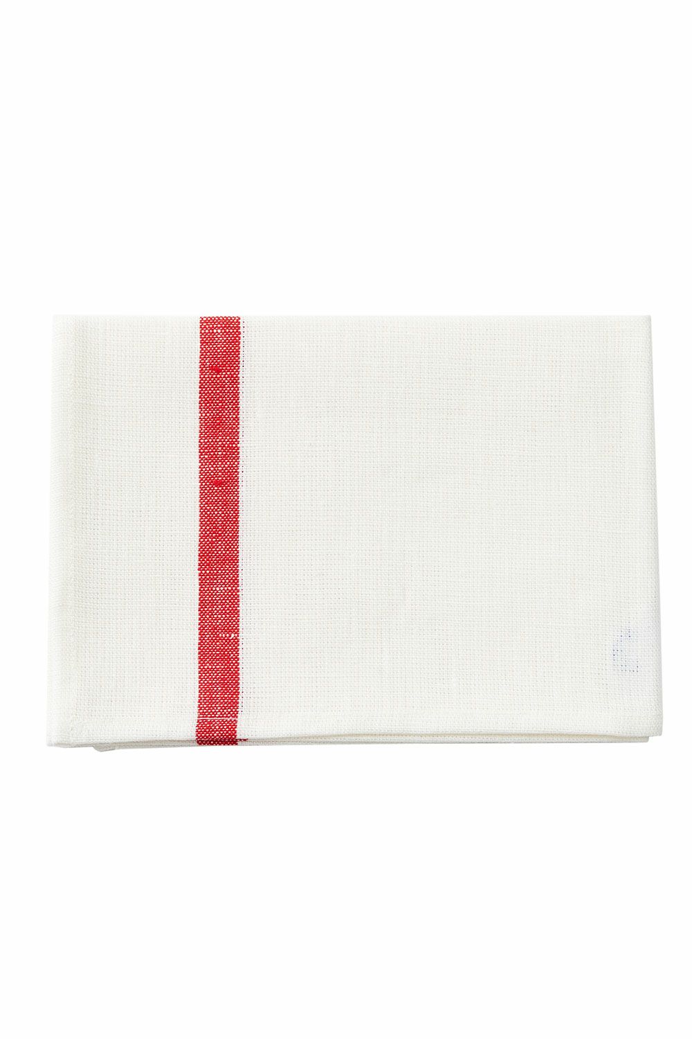 Fog Linen Work Thick Kitchen Cloth - White / Red Stripe