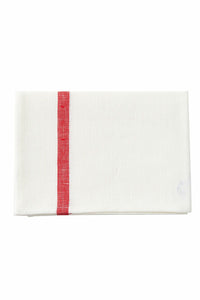 Fog Linen Work Thick Kitchen Cloth - White / Red Stripe