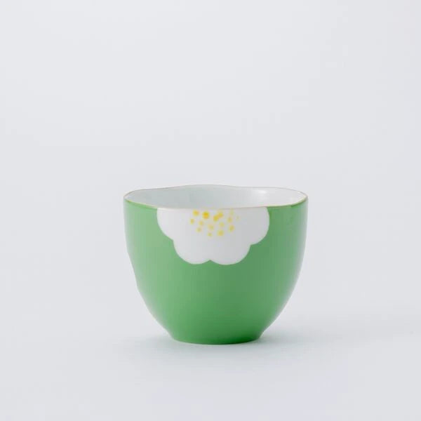 ZOHO-GAMA Hand-painted "Tsubaki" Camellia Tea Cup