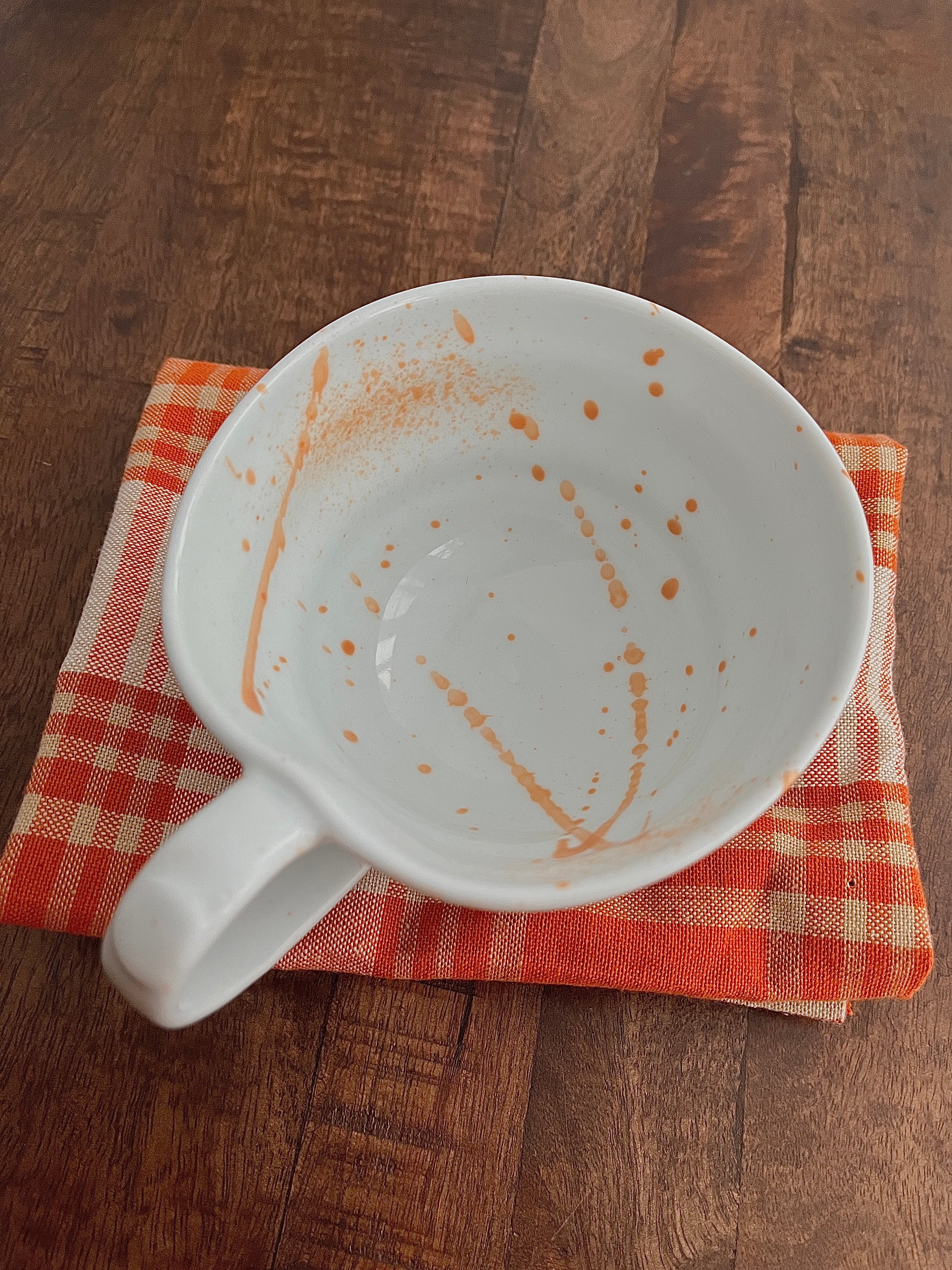 Fysm Color Hand-crafted Latte Cup - Splattered Orange