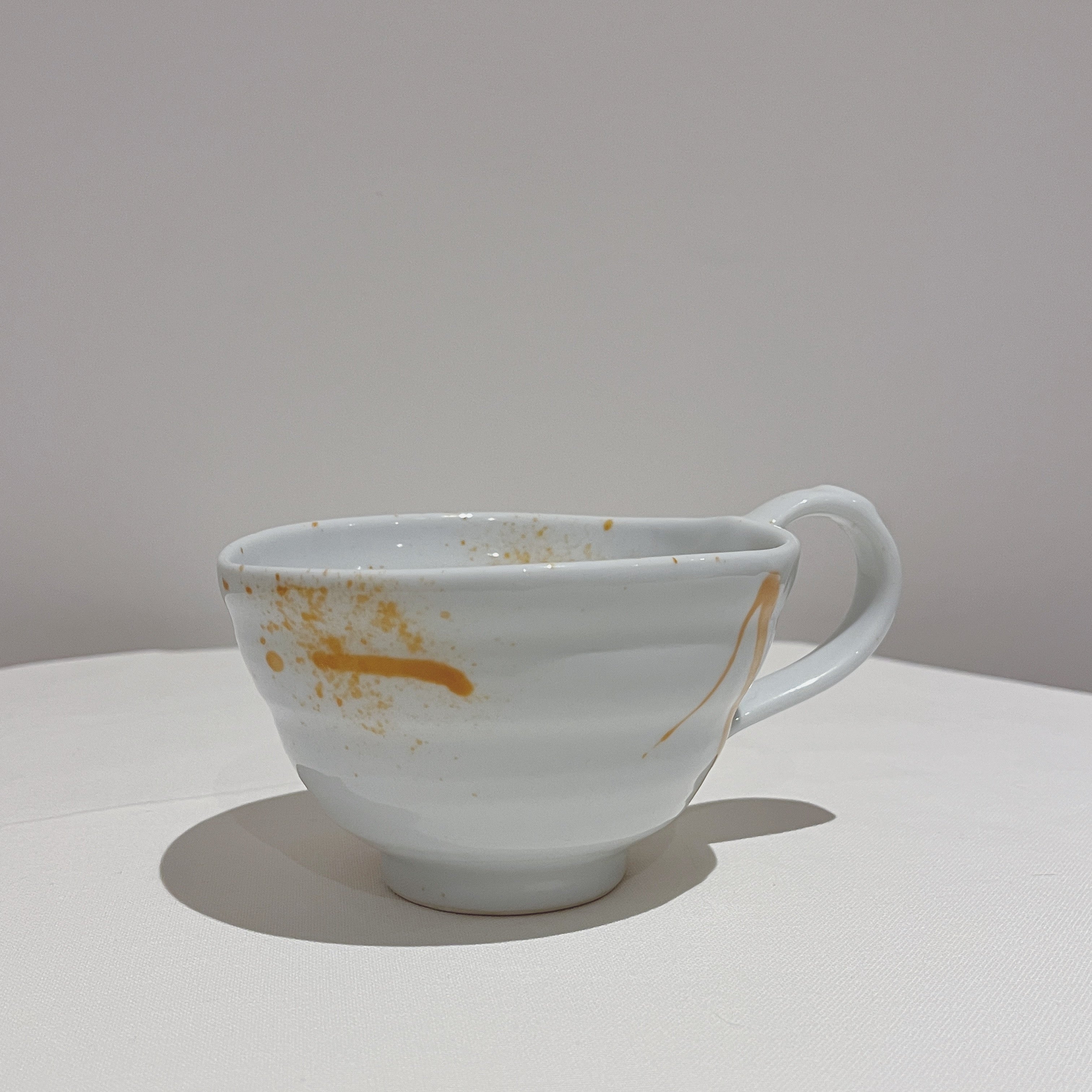 Fysm Color Hand-crafted Latte Cup - Splattered Orange