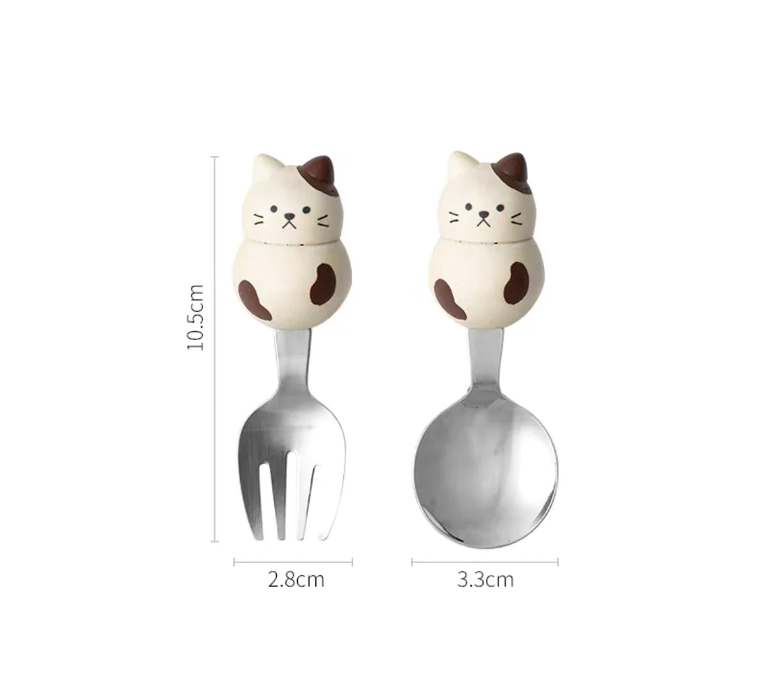 Sleepy Cat Face Wooden Spoon, Cute Baking Utensil 