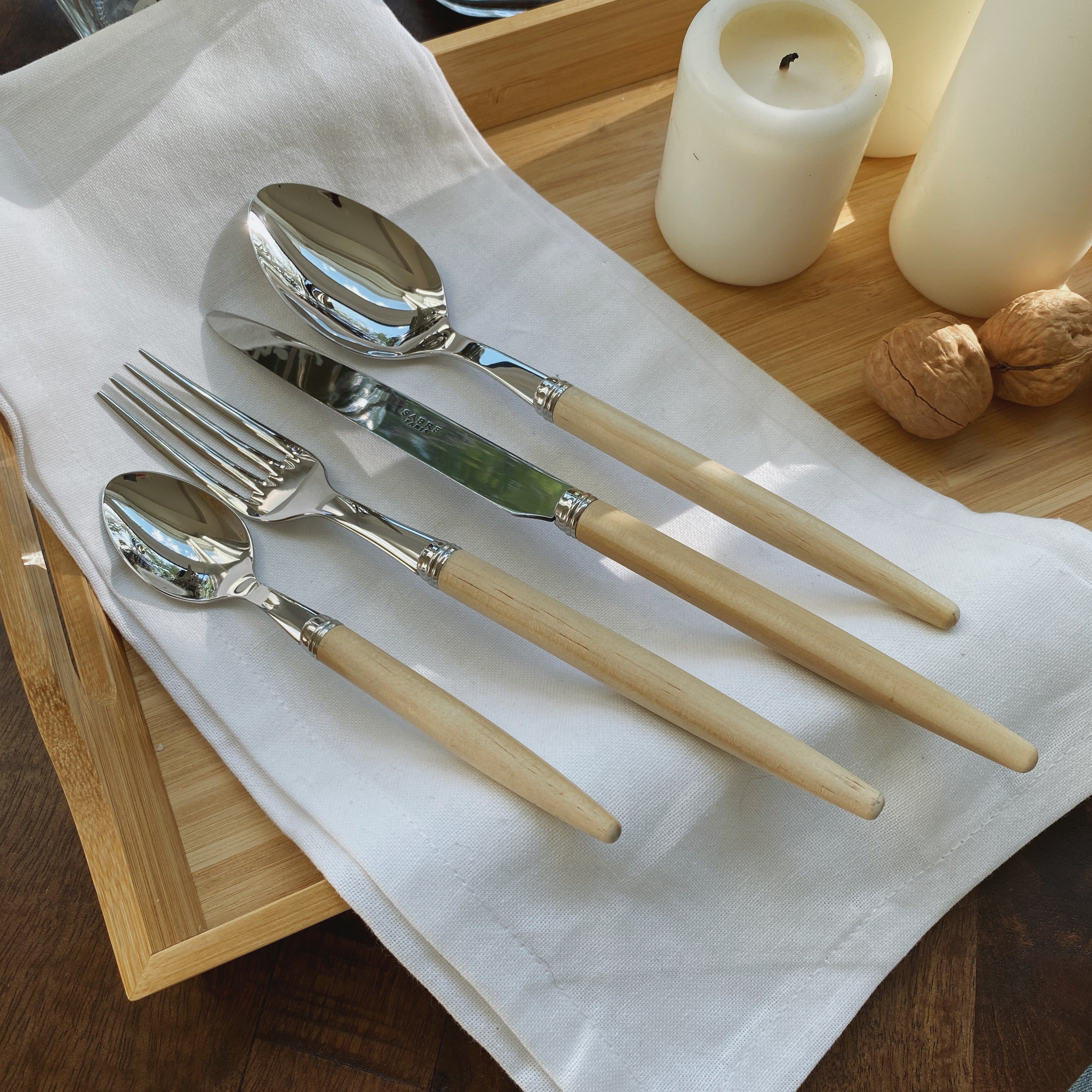 Sabre Paris Jonc Collection Cutlery - Light Wood