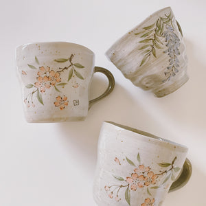 Mino Ware Hand-painted Flower Blooming Mug