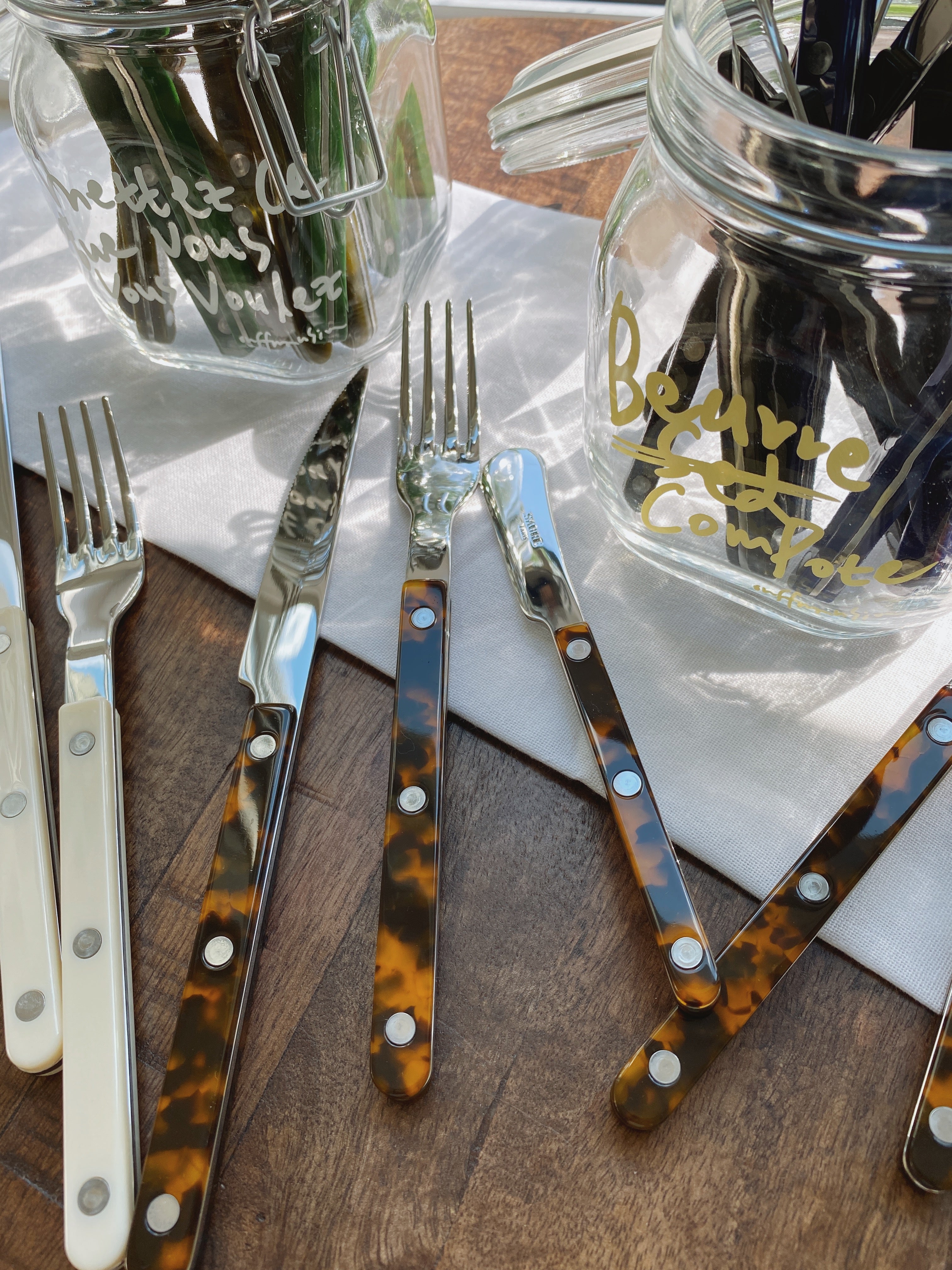 Sabre Paris Bistrot Shiny Flatware - Faux Tortoise