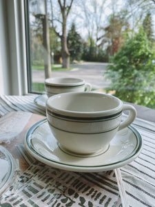 Tuxton Green Bay Round Cup & Saucer Set