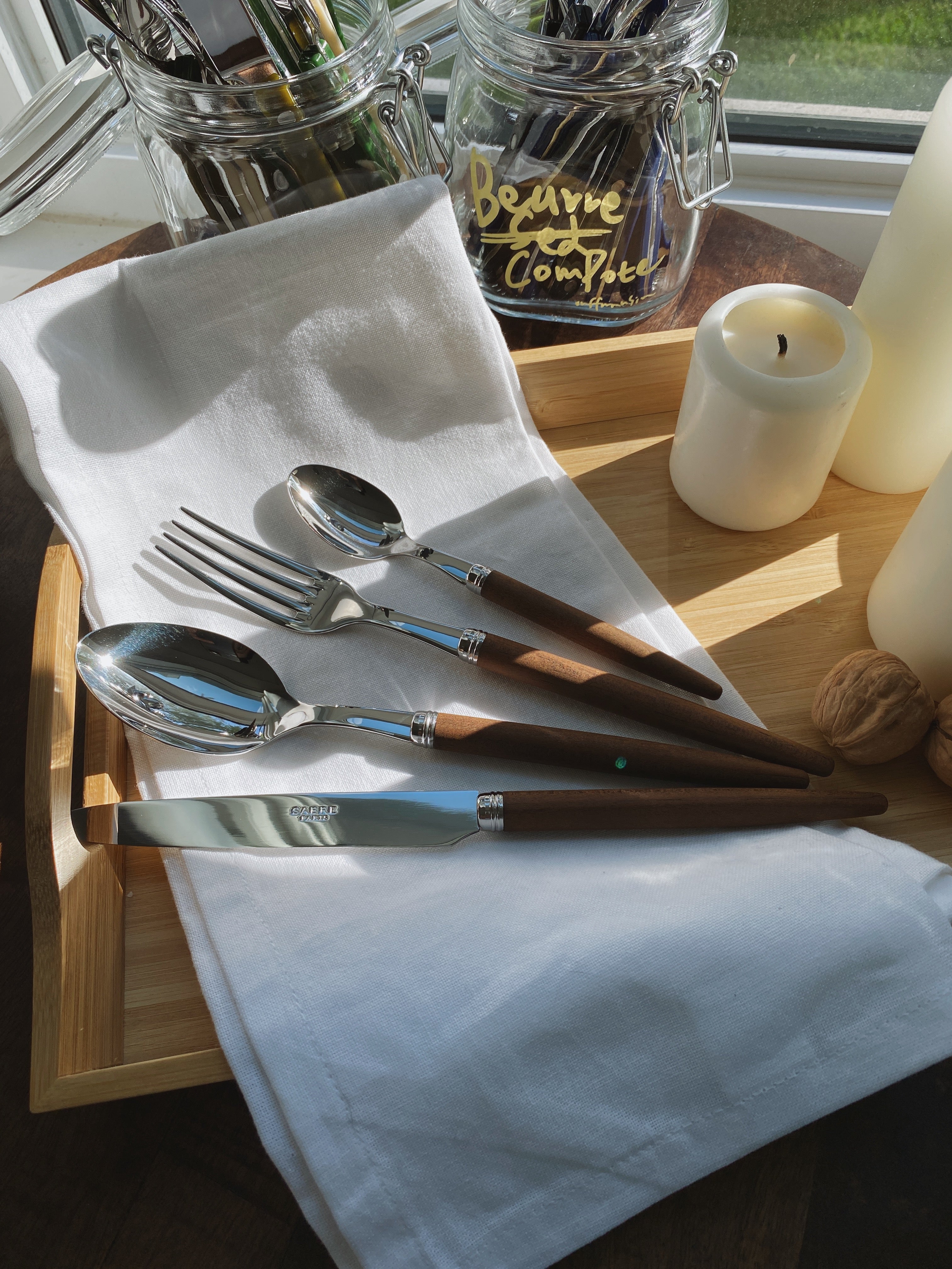 Sabre Paris Jonc Collection Cutlery - Dark Wood