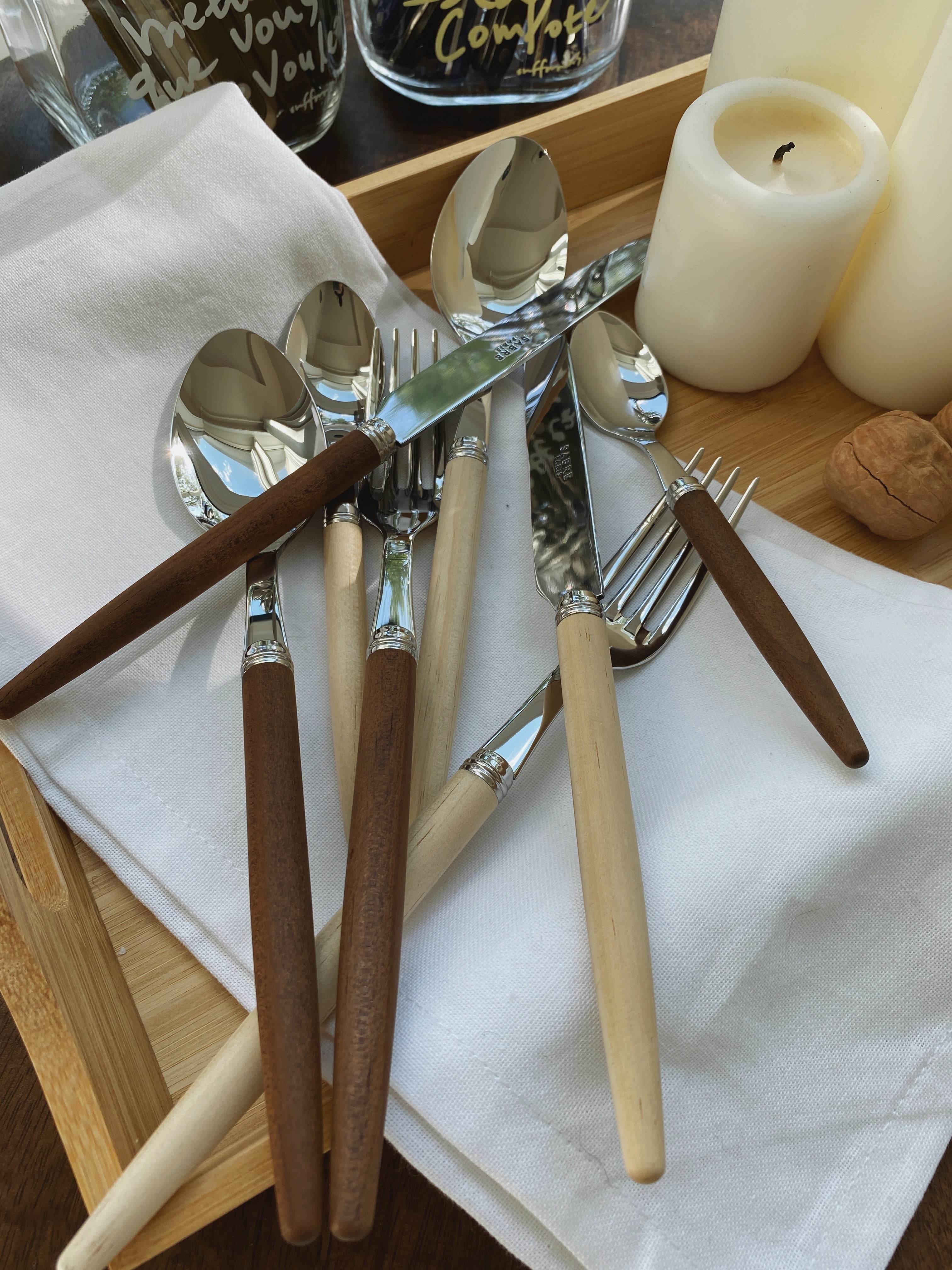 Sabre Paris Jonc Collection Cutlery - Dark Wood