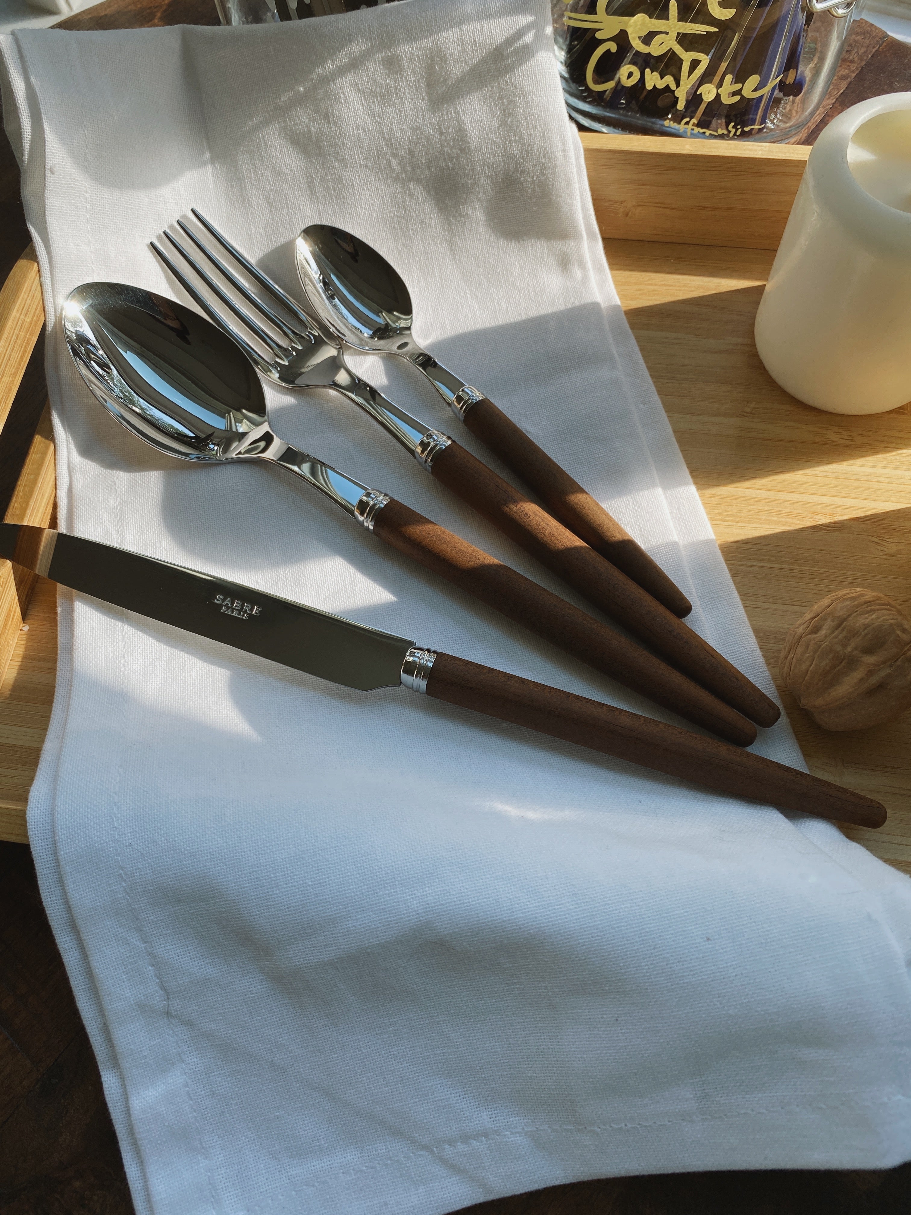 Sabre Paris Jonc Collection Cutlery - Dark Wood