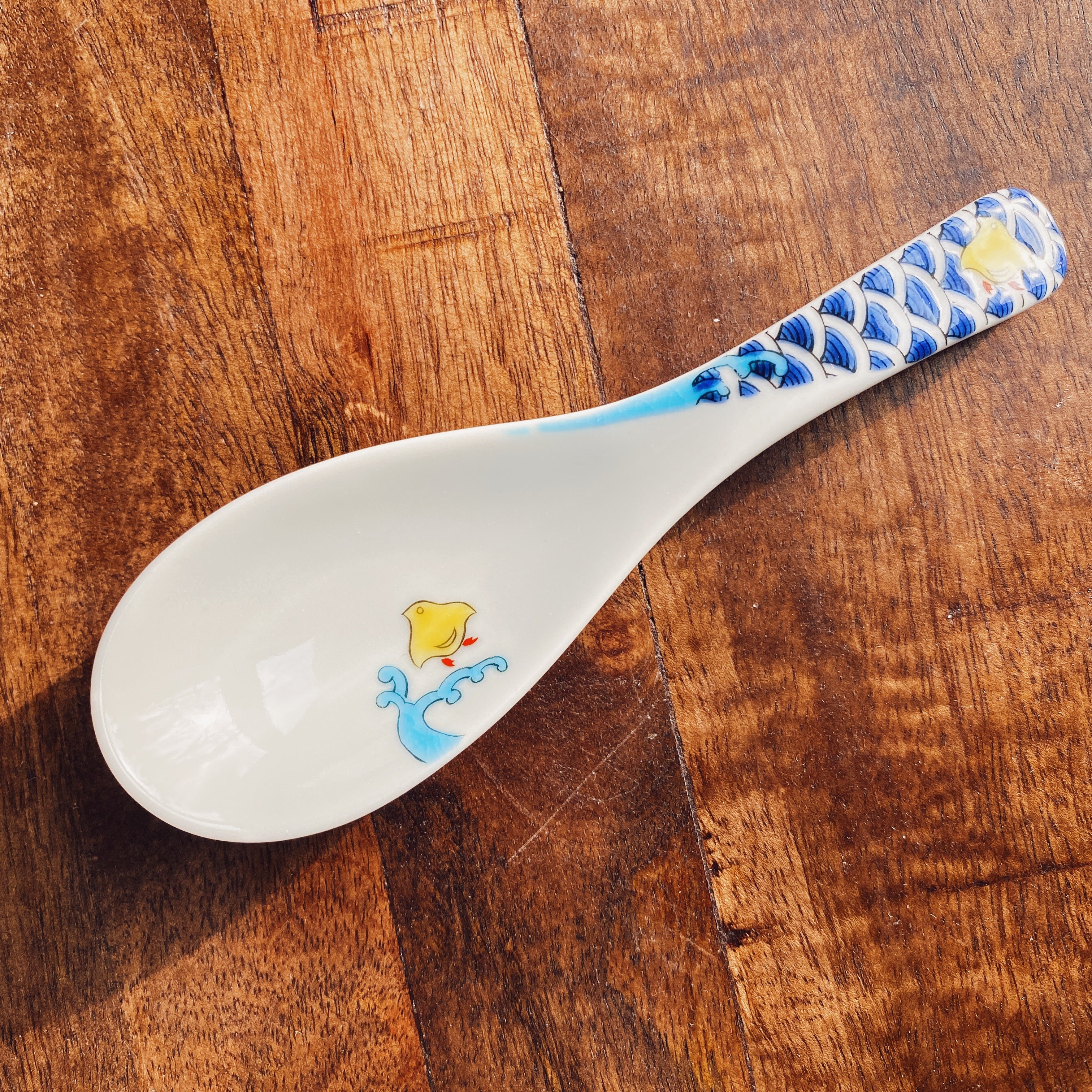 Seikou Kiln Over-glazed Enamel Color China Spoon