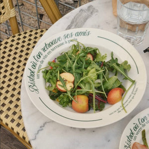 Terrace Pasta Bowl - Ivory / Green Print