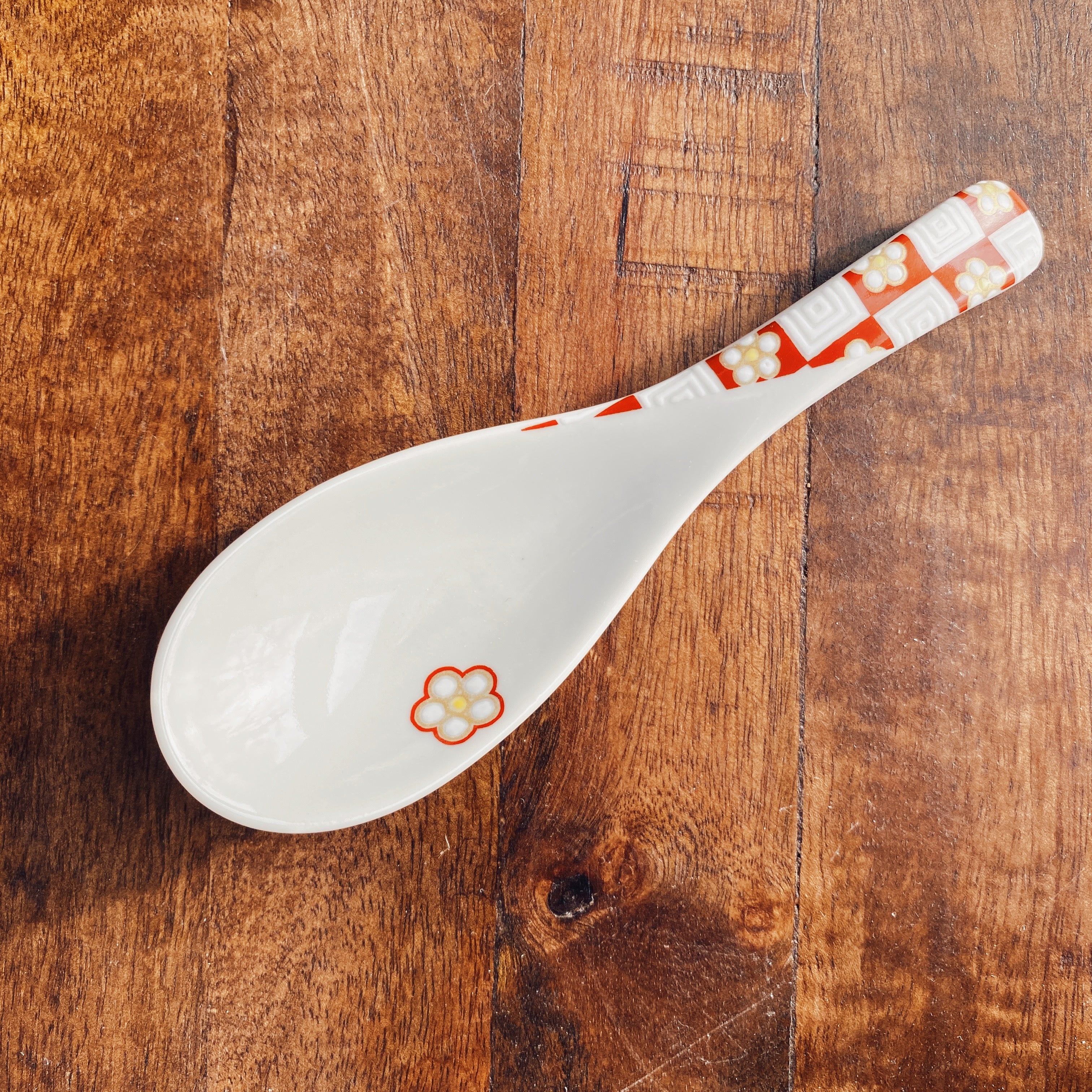 Seikou Kiln Over-glazed Enamel Color China Spoon