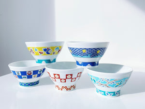 Seikou Kiln Over-glazed Enamel Color Rice Bowl Gift Box Included