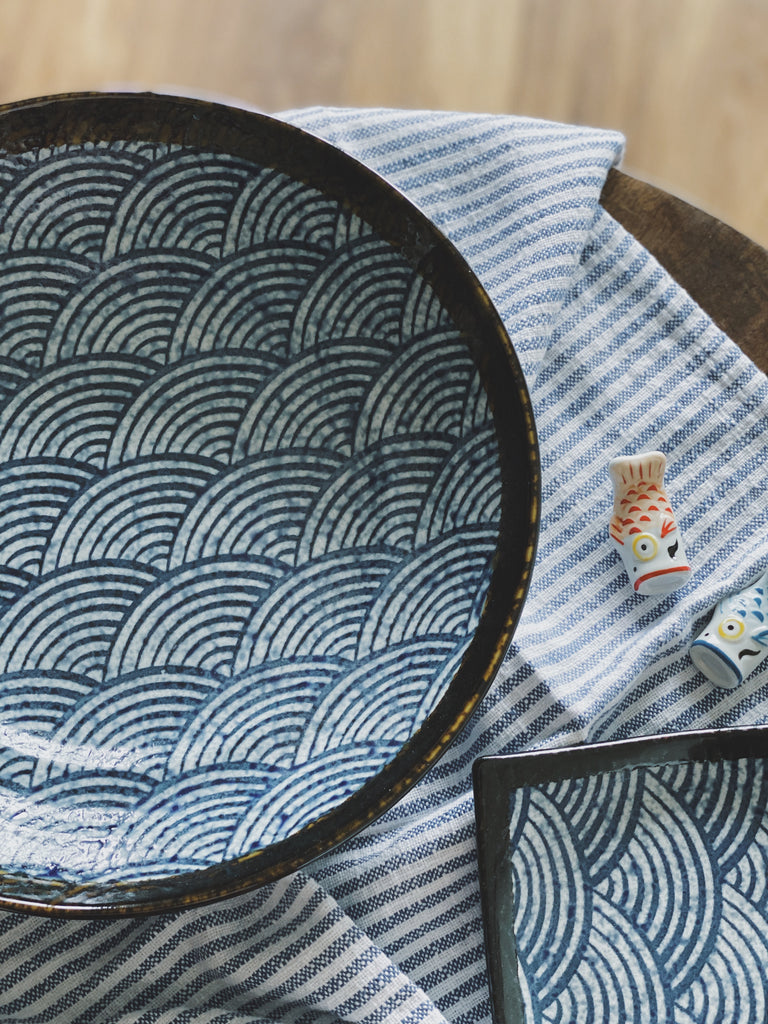 Japanese Tableware Wave Pattern Japanese Sea Wave Series Dinnerware – STH. CLAY TABLEWARE AND HOME