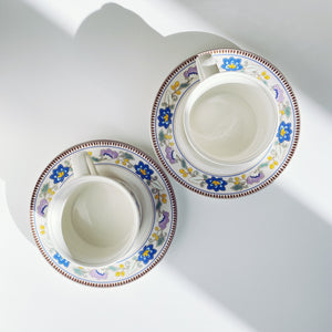 Floral Boarder Flat Cup & Saucer Set「Costa del Sol」