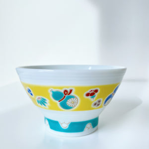 Seikou Kiln Over-glazed Enamel Color Rice Bowl Gift Box Included