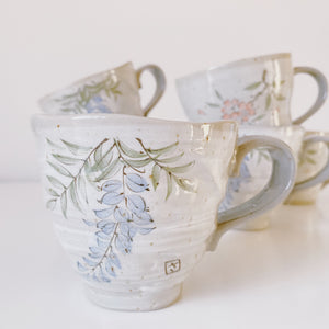 Mino Ware Hand-painted Flower Blooming Mug