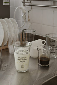 1pc Glass Cup, Modern Letter Graphic Clear Water Cup For Kitchen