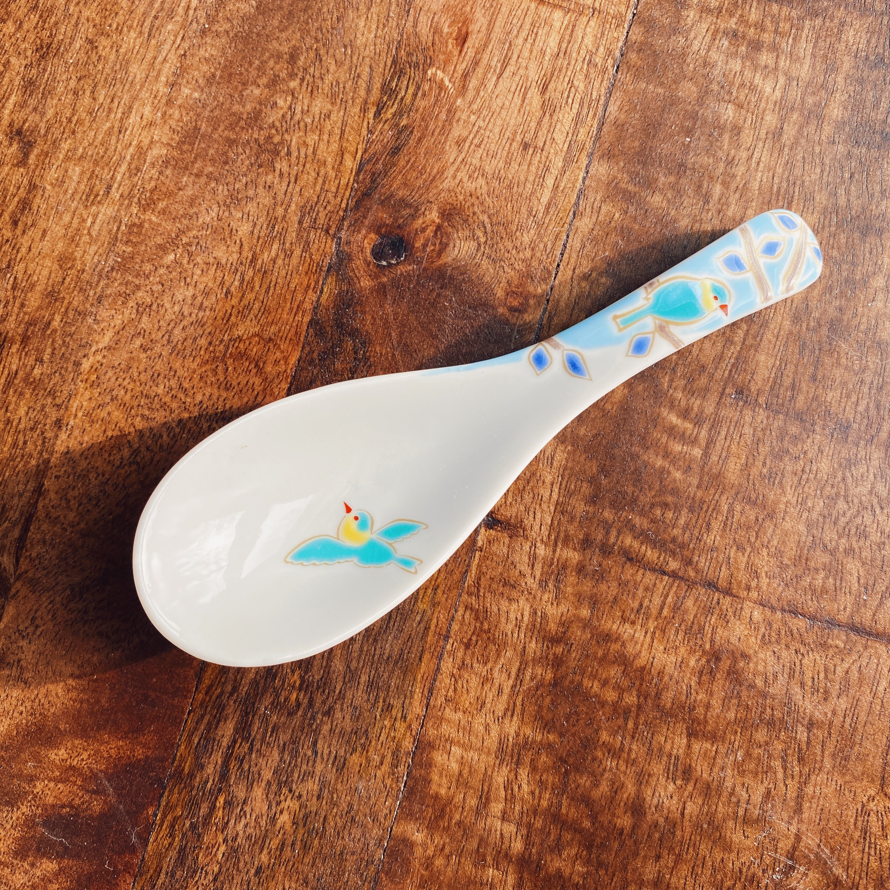 Seikou Kiln Over-glazed Enamel Color China Spoon