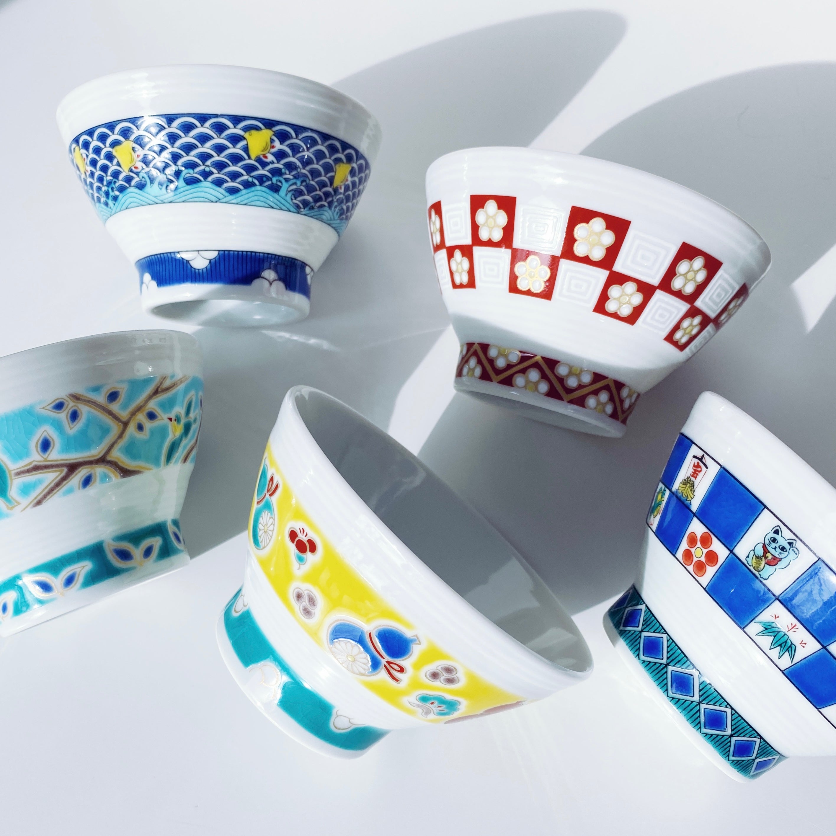 A Multi Color Rice Bowl Seikou Kiln Over-glazed Enamel Color Rice Bowl Gift Box Included – STH ...