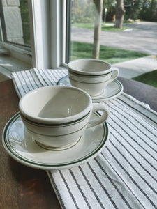 Ceramic Cup, Round Coffee Cup and Saucer Set, Green Coffee Cup