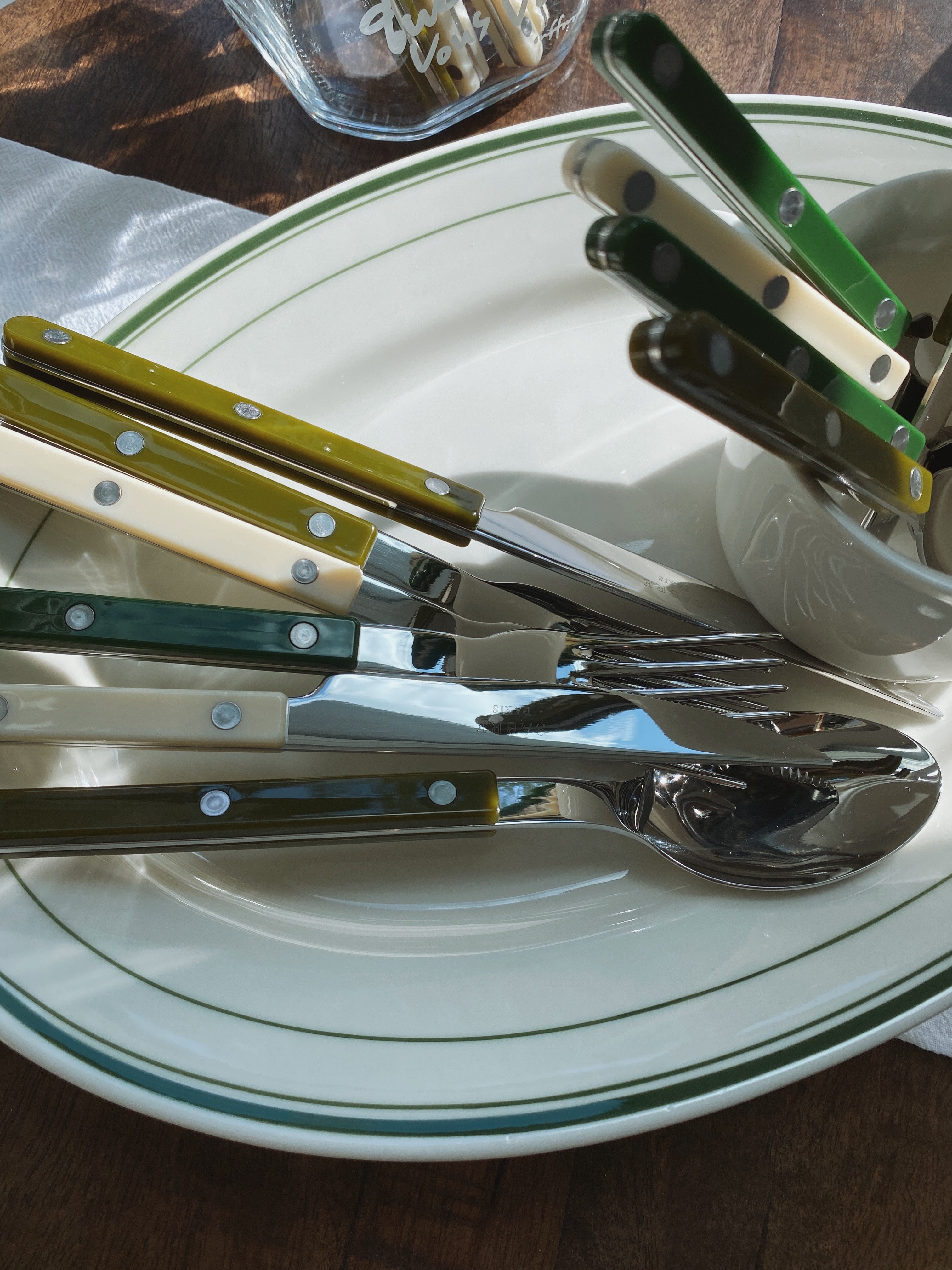 Sabre Paris Bistrot Shiny Flatware - Green Fern